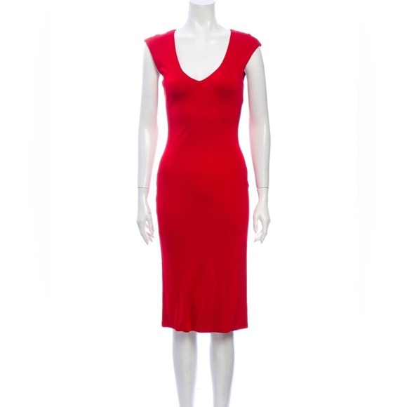 Ralph Lauren Blue Label Red Scoop Neck Cocktail Christmas Dress Size Large - Picture 5 of 7